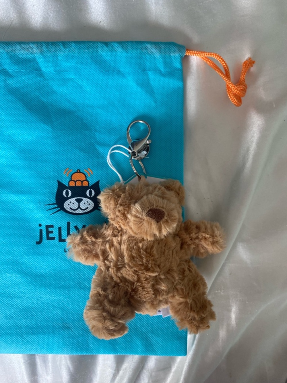 Jellycat Tan Plush Bear Keyring with Tag